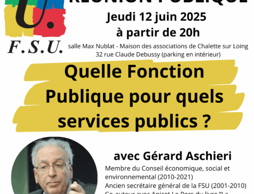 Conférence le 12 juin sur les Services Publics à Chalette sur Loing