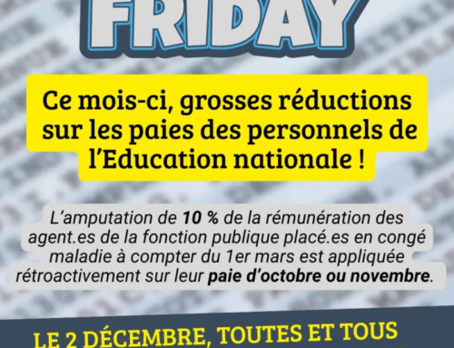 Puni.es d’avoir été malades : Les agent.es de l’éducation nationale paient l’addition en novembre !